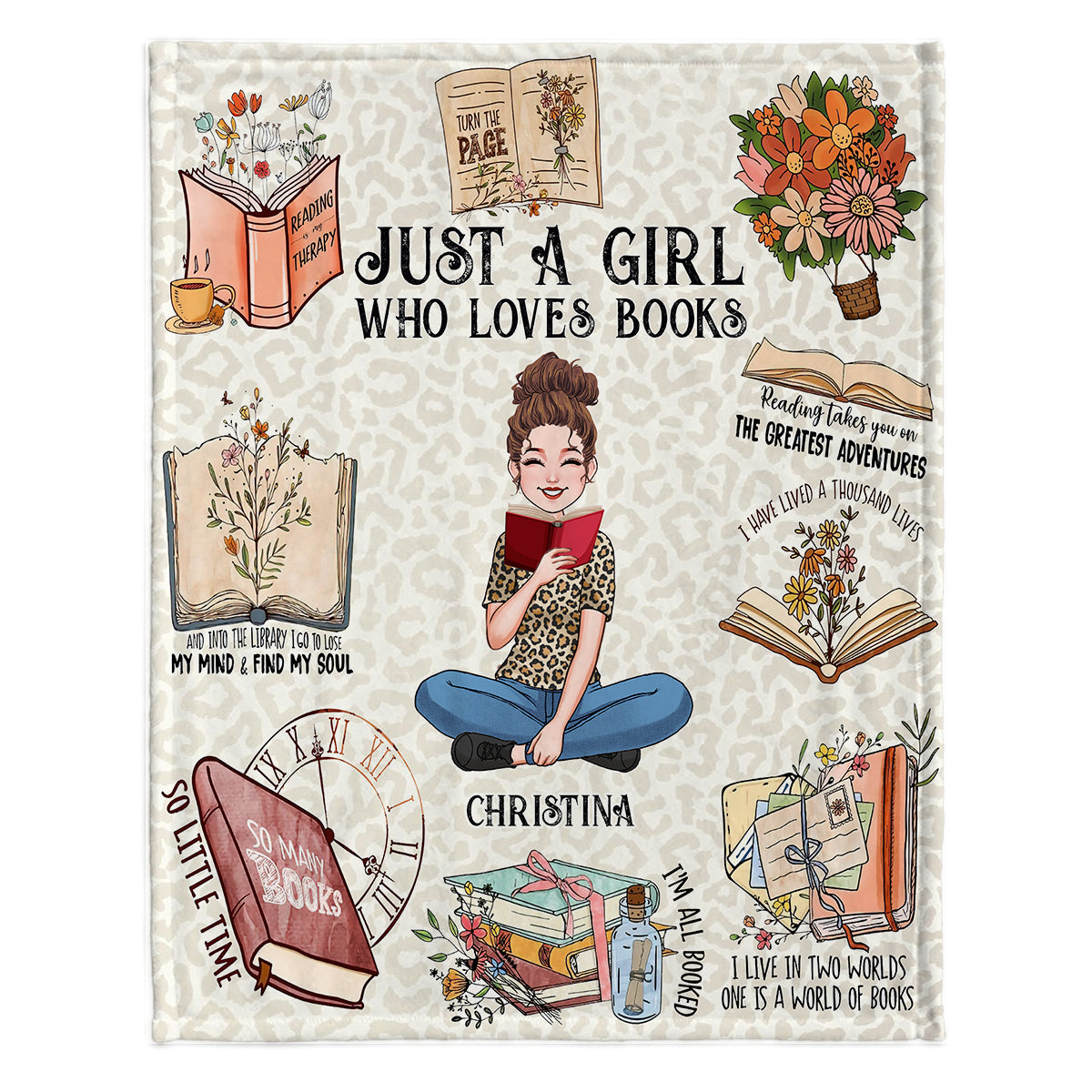 Couverture personnalisée « Juste une fille qui aime les livres »