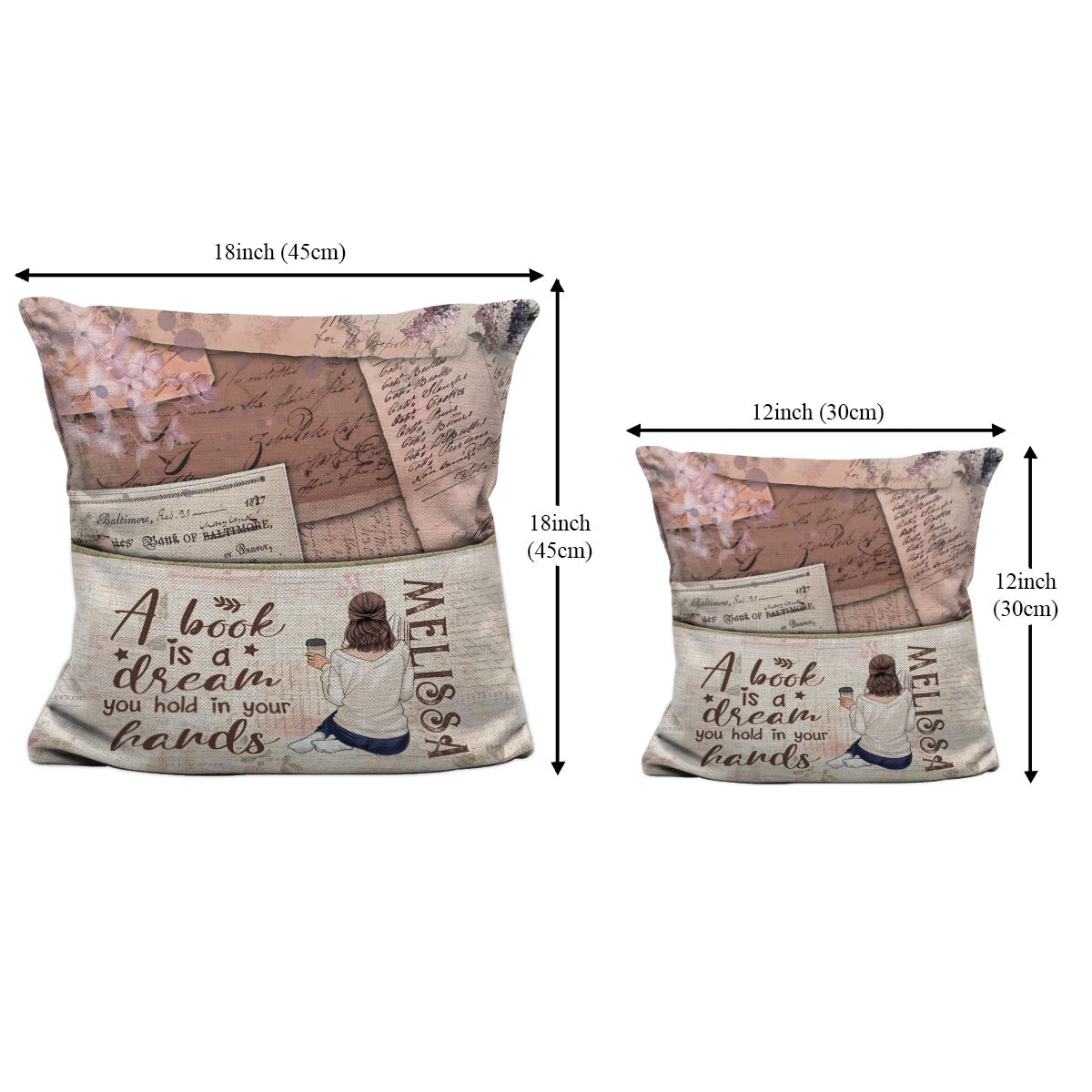 Un rêve que vous tenez entre vos mains - Coussin de poche en forme de livre personnalisé