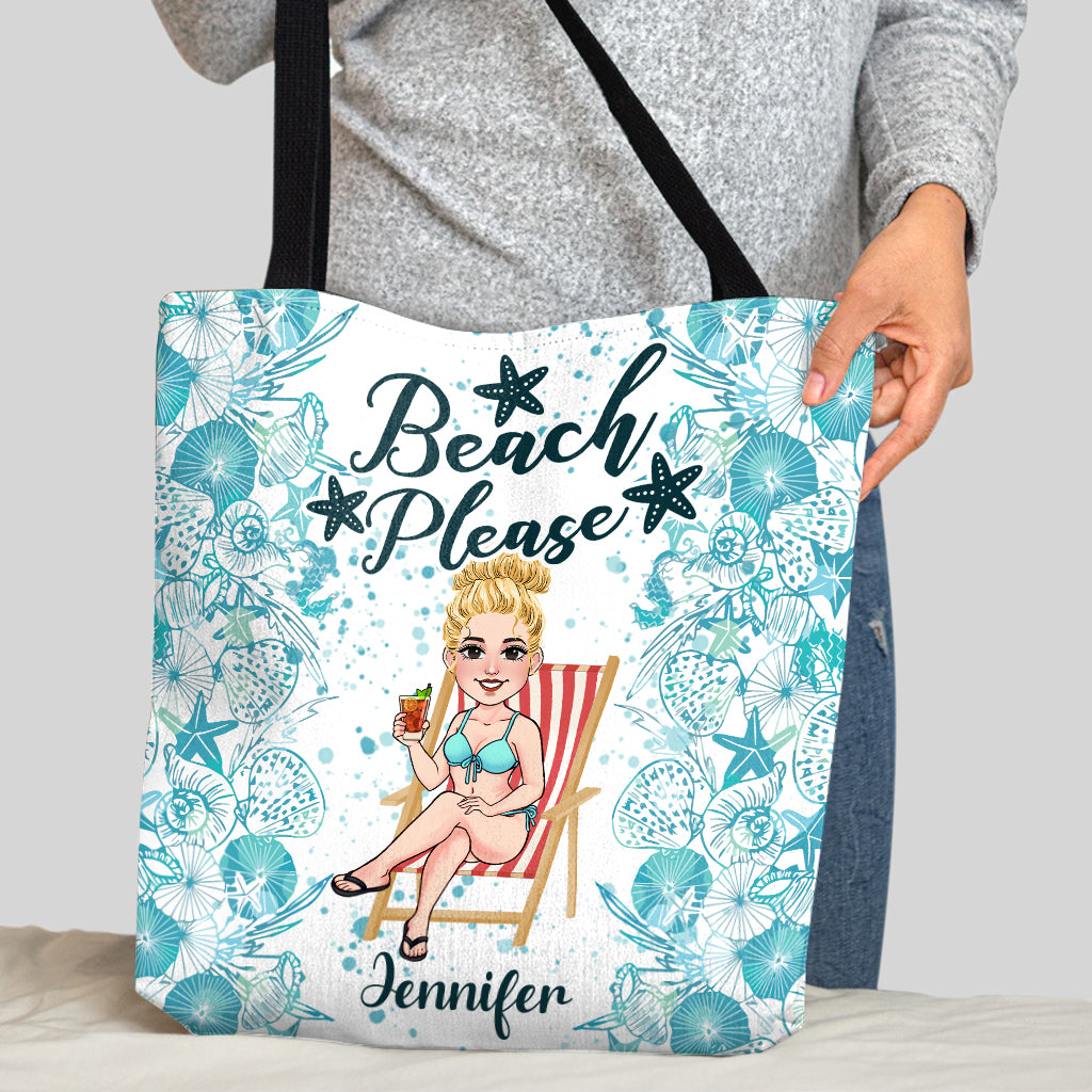 Plage, s'il vous plaît ! - Sac fourre-tout personnalisé pour amoureux de la mer