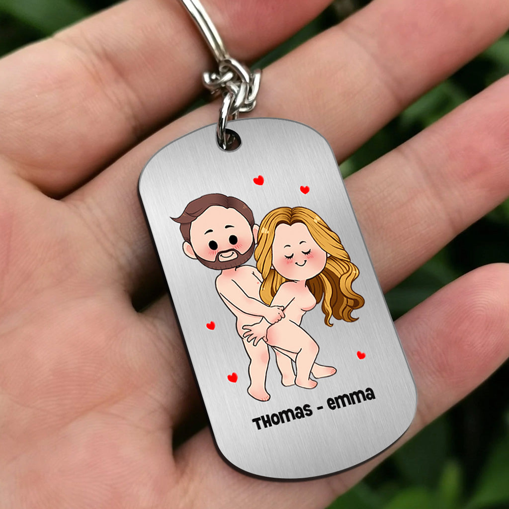 Je t'aime - Porte-clés personnalisé pour couple en acier inoxydable « Je t'aime »