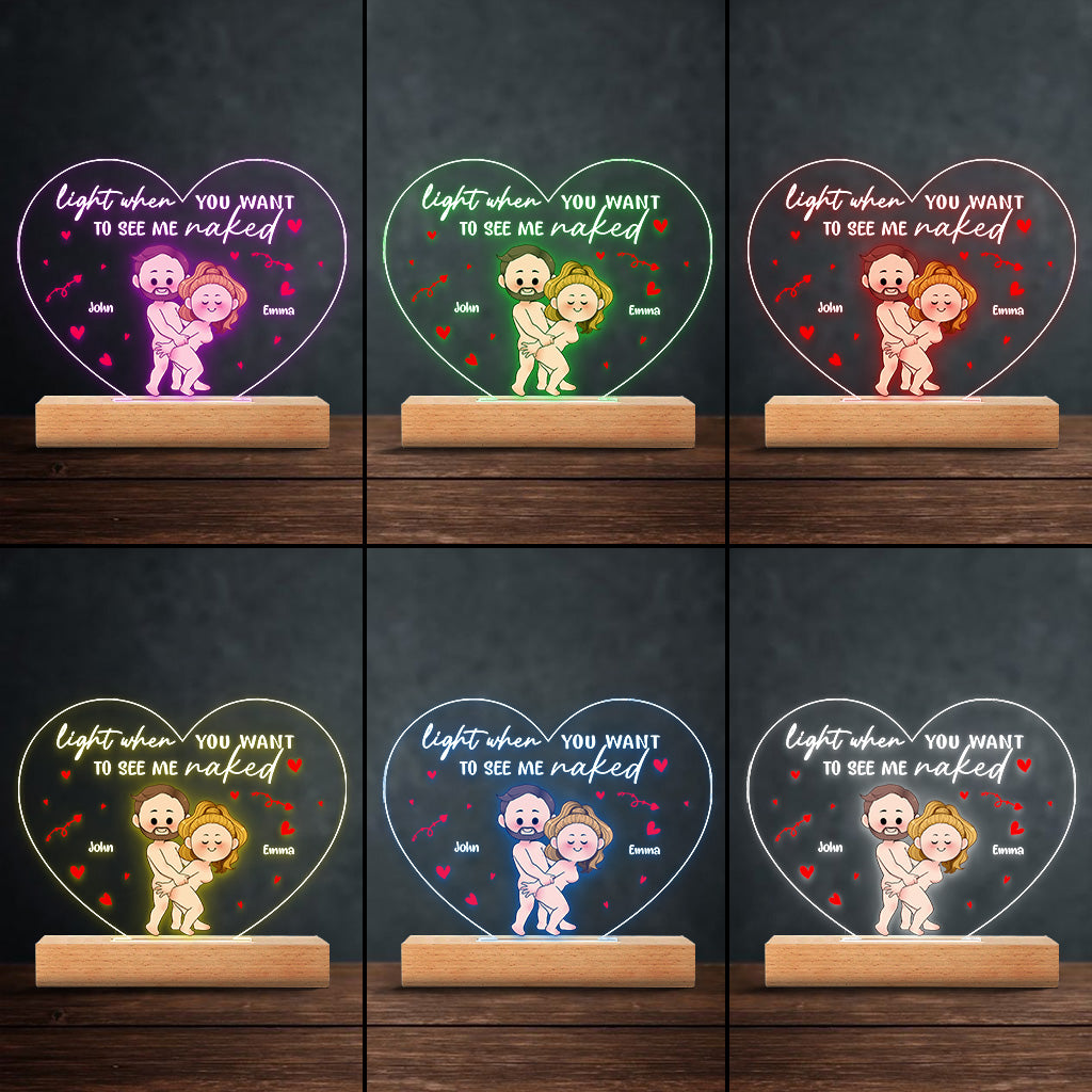 Allumez ceci - Plaque lumineuse personnalisée en forme de couple