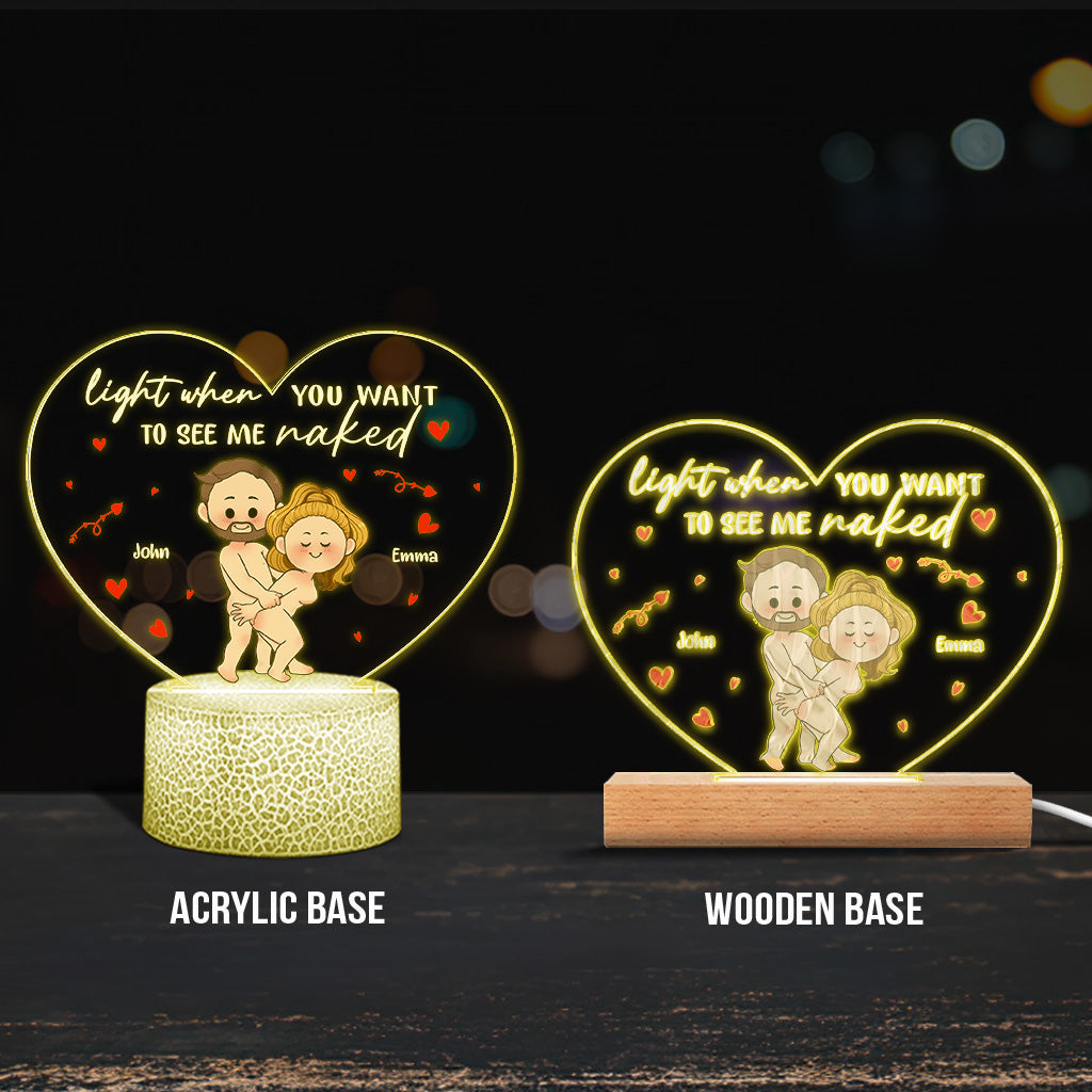 Allumez ceci - Plaque lumineuse personnalisée en forme de couple