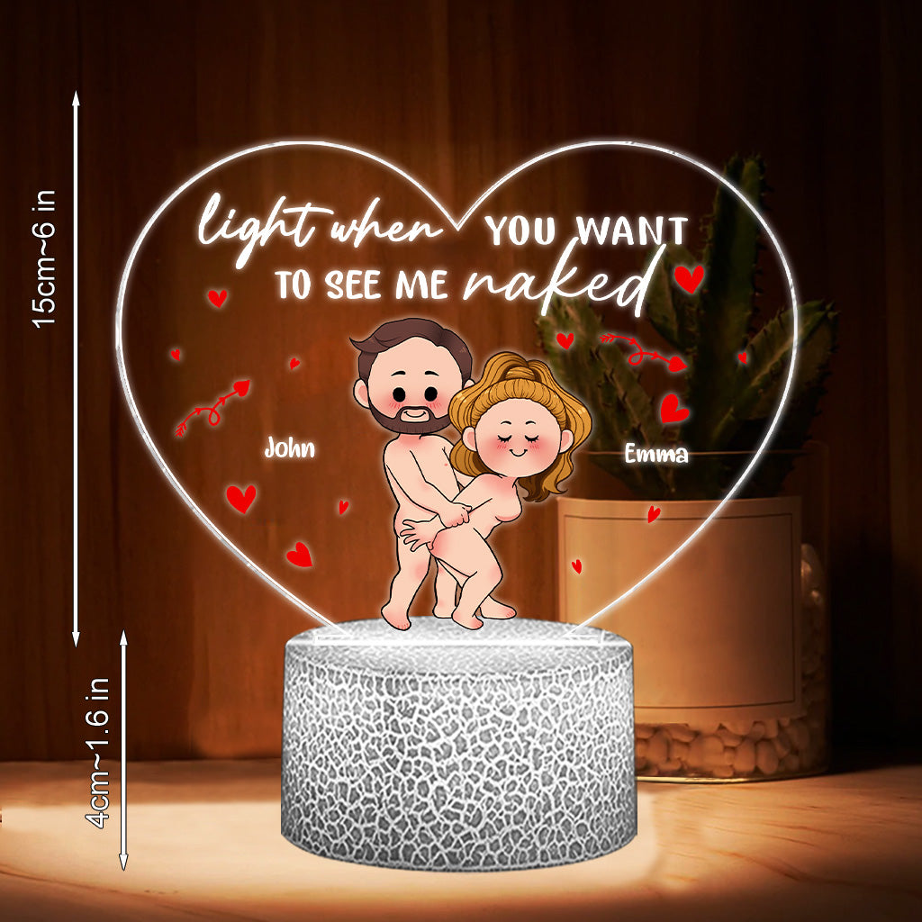Allumez ceci - Plaque lumineuse personnalisée en forme de couple