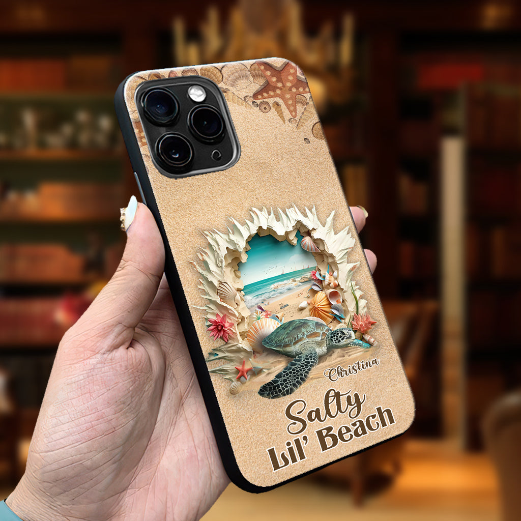 Coque de téléphone personnalisée tortue à motif 3D Salty Lil' Beach