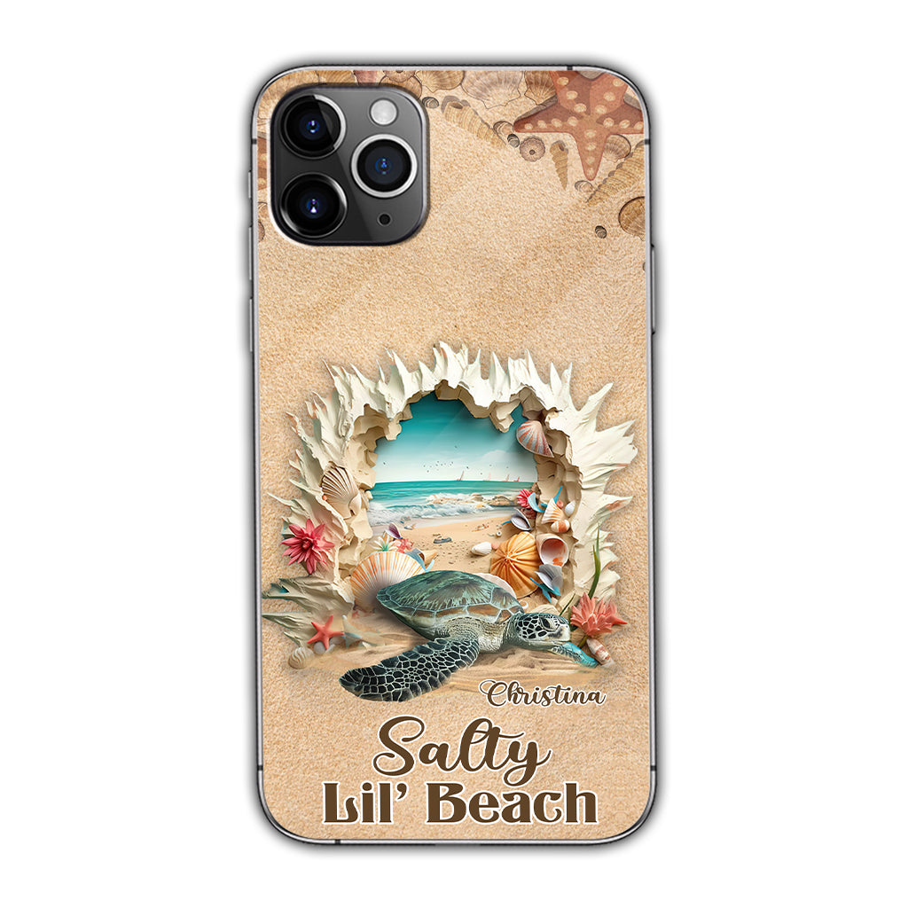 Coque de téléphone personnalisée tortue à motif 3D Salty Lil' Beach