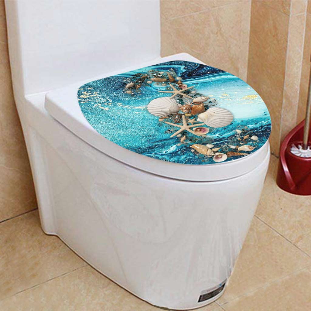 Ensemble rideau et tapis de bain à paillettes coquillage - Amoureux de la mer