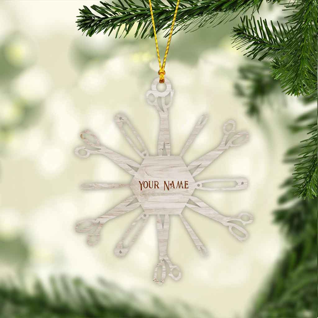 Sewing Items Snowflake - Personalized Christmas Ornament (Printed On Both Sides)