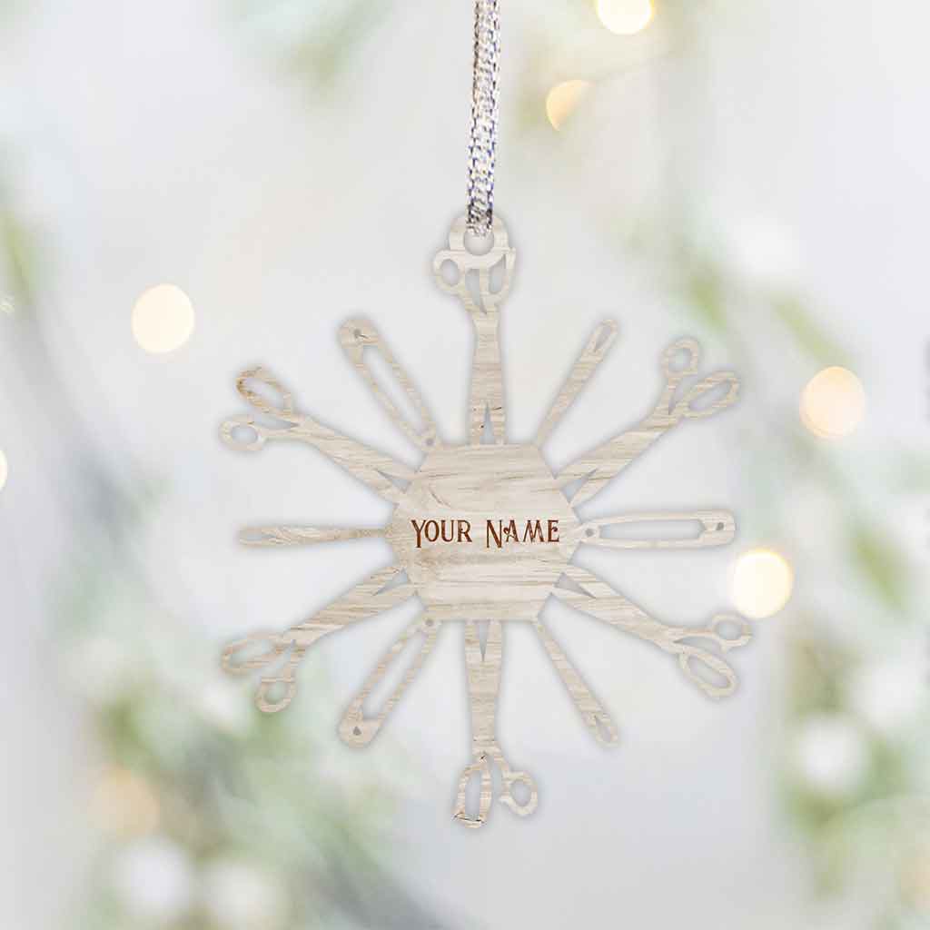 Sewing Items Snowflake - Personalized Christmas Ornament (Printed On Both Sides)
