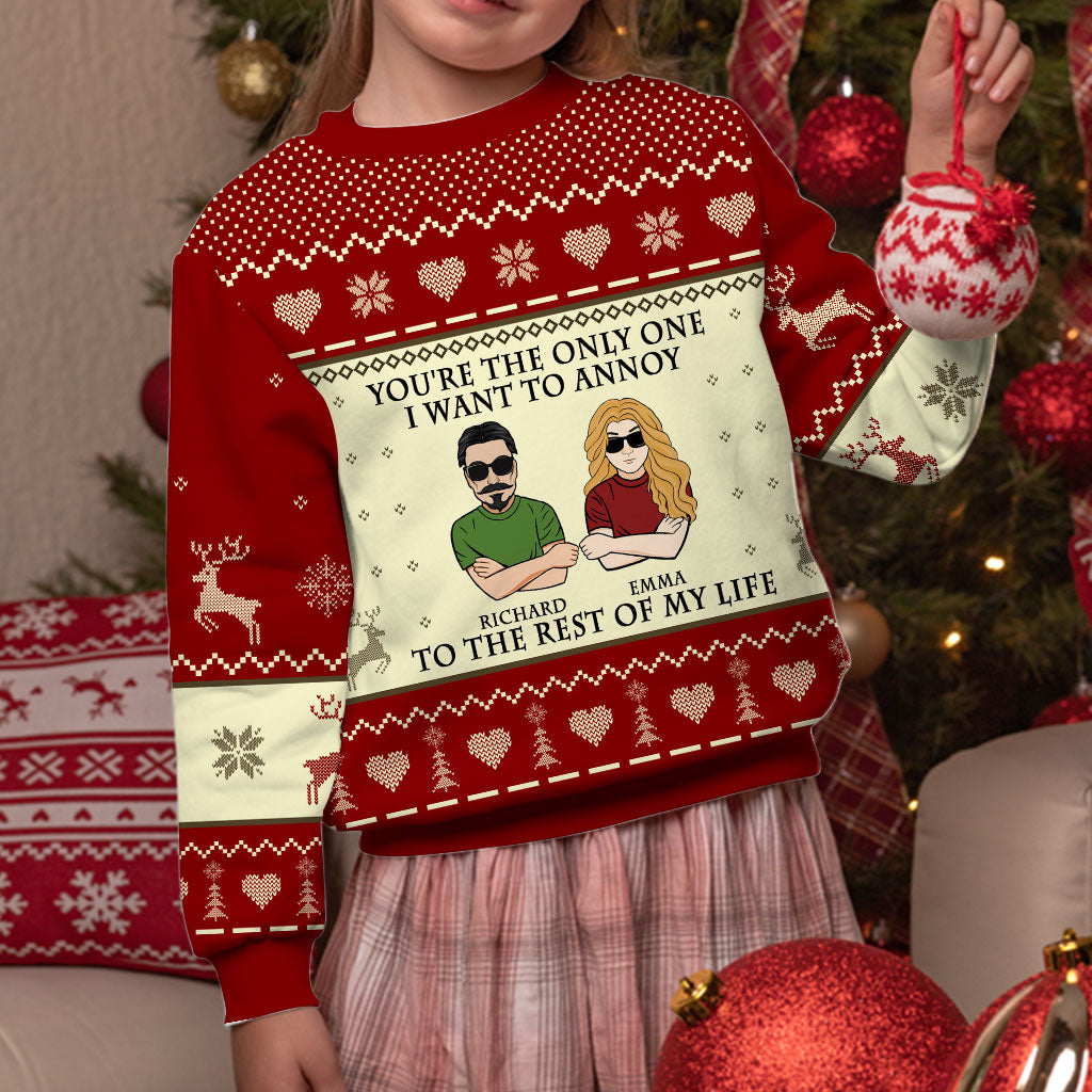 Tu es le/la seul(e) - Pull de Noël moche personnalisé pour couple