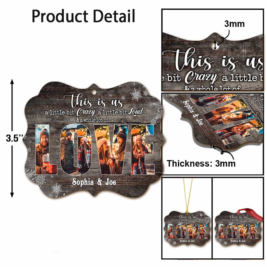 This Is Us Snowy - Ornement de Noël personnalisé pour couple (Impression recto verso)