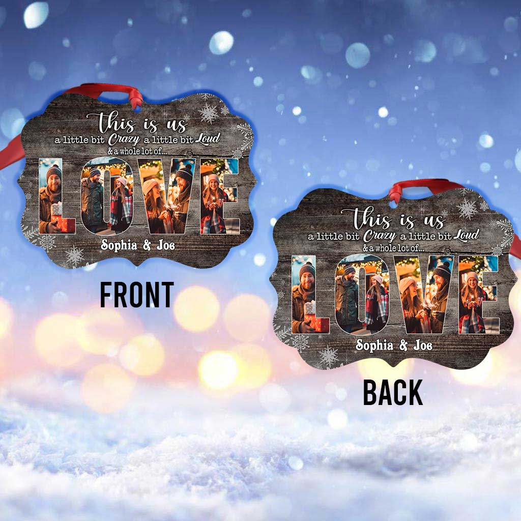 This Is Us Snowy - Ornement de Noël personnalisé pour couple (Impression recto verso)