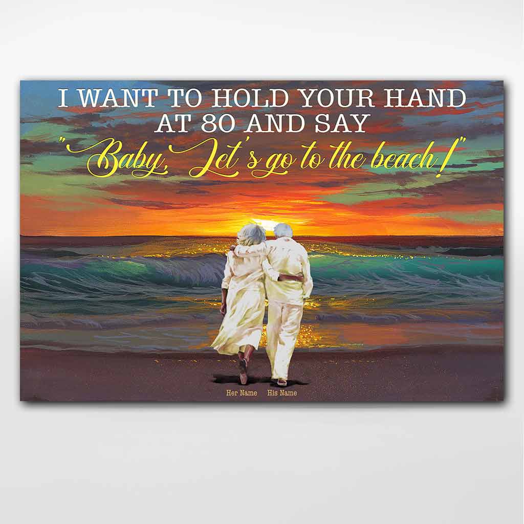 Je veux te tenir la main - Affiche personnalisée pour amoureux de la mer