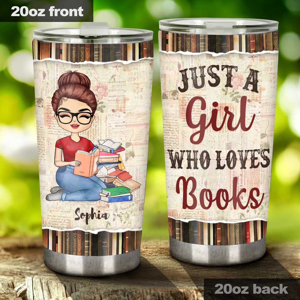 Gobelet isotherme personnalisé « Juste une fille qui aime les livres »