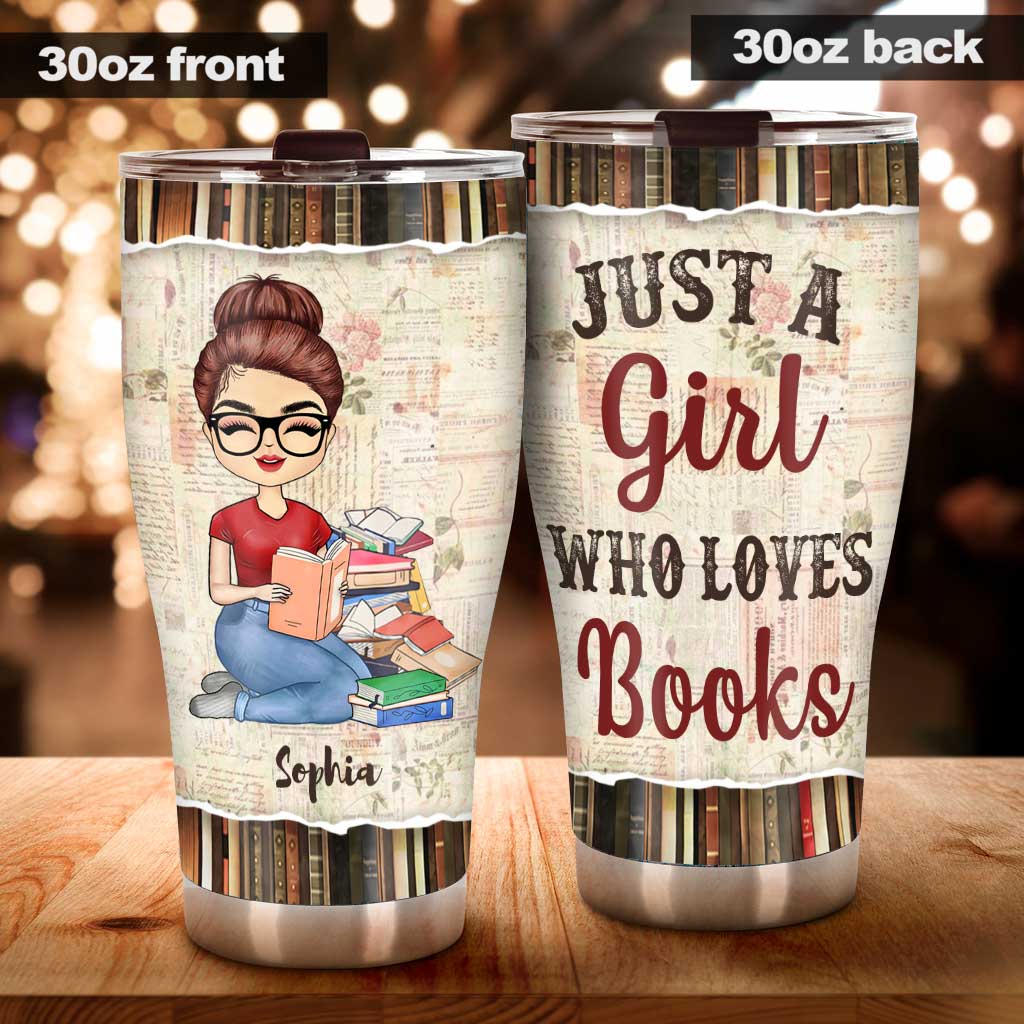 Gobelet isotherme personnalisé « Juste une fille qui aime les livres »