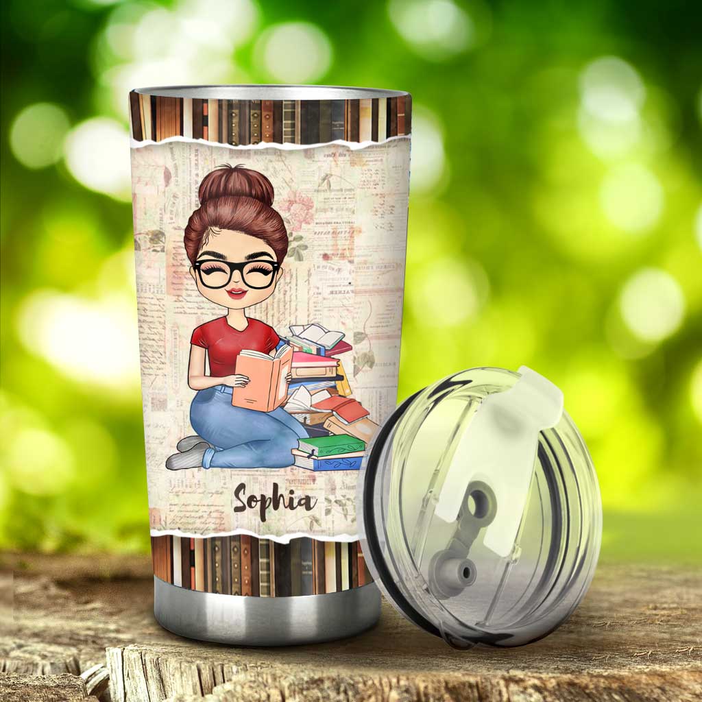 Gobelet isotherme personnalisé « Juste une fille qui aime les livres »