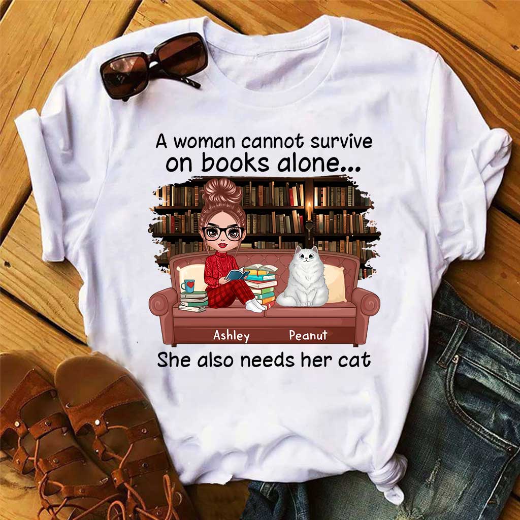 Livres et chats - T-shirt et sweat à capuche personnalisés avec motif de livre