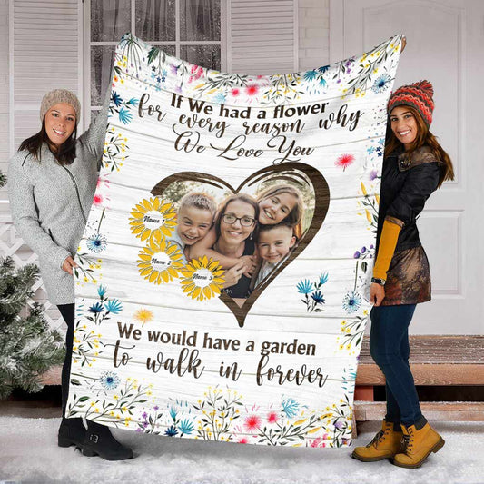 Couverture personnalisée pour maman « Si nous avions une fleur »