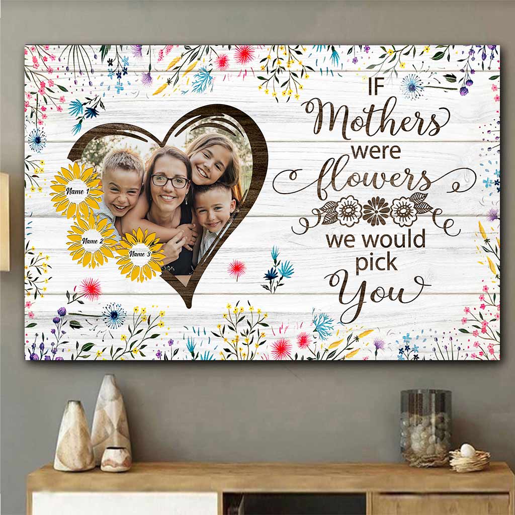 Si les mamans étaient des fleurs - Toile et affiche personnalisées pour maman