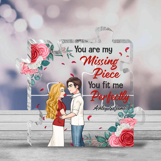 You Are My Missing Piece - Personalized Couple Custom Shaped Acrylic Plaque