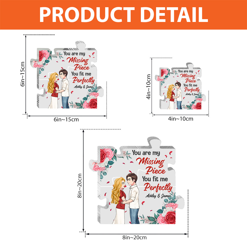 Tu es la pièce manquante de mon puzzle - Plaque acrylique personnalisée pour couple, forme sur mesure