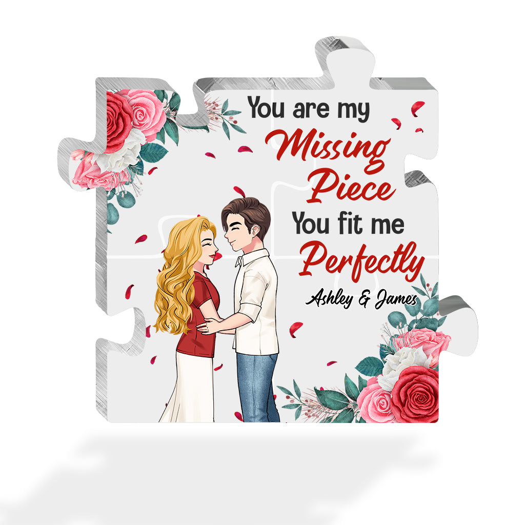 Tu es la pièce manquante de mon puzzle - Plaque acrylique personnalisée pour couple, forme sur mesure
