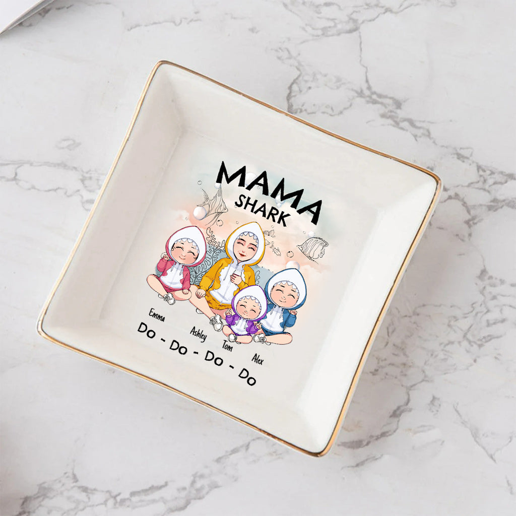 Mama Shark Do Do Do - Personalized Mother Jewelry Dish
