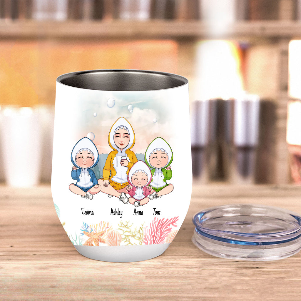 Maman Requin a besoin d'un verre Do Do Do - Gobelet à vin personnalisé pour maman