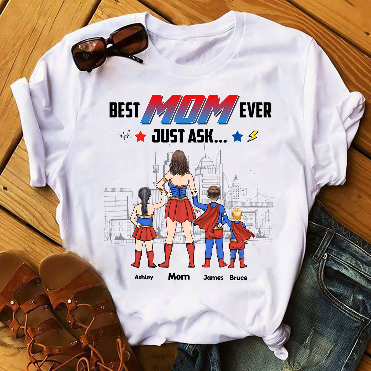 Supermaman - T-shirt et sweat à capuche personnalisés pour maman