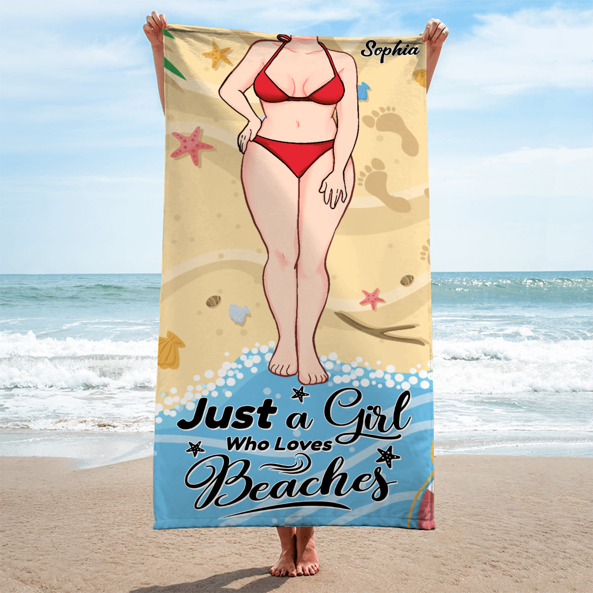 Salty Lil' Beach - Cadeau pour les amoureux de la mer : serviette de plage personnalisée pour une amie, une sœur, une petite amie, une épouse ou une maman. Idéale pour une amie, une sœur, une petite amie, une épouse ou une maman.