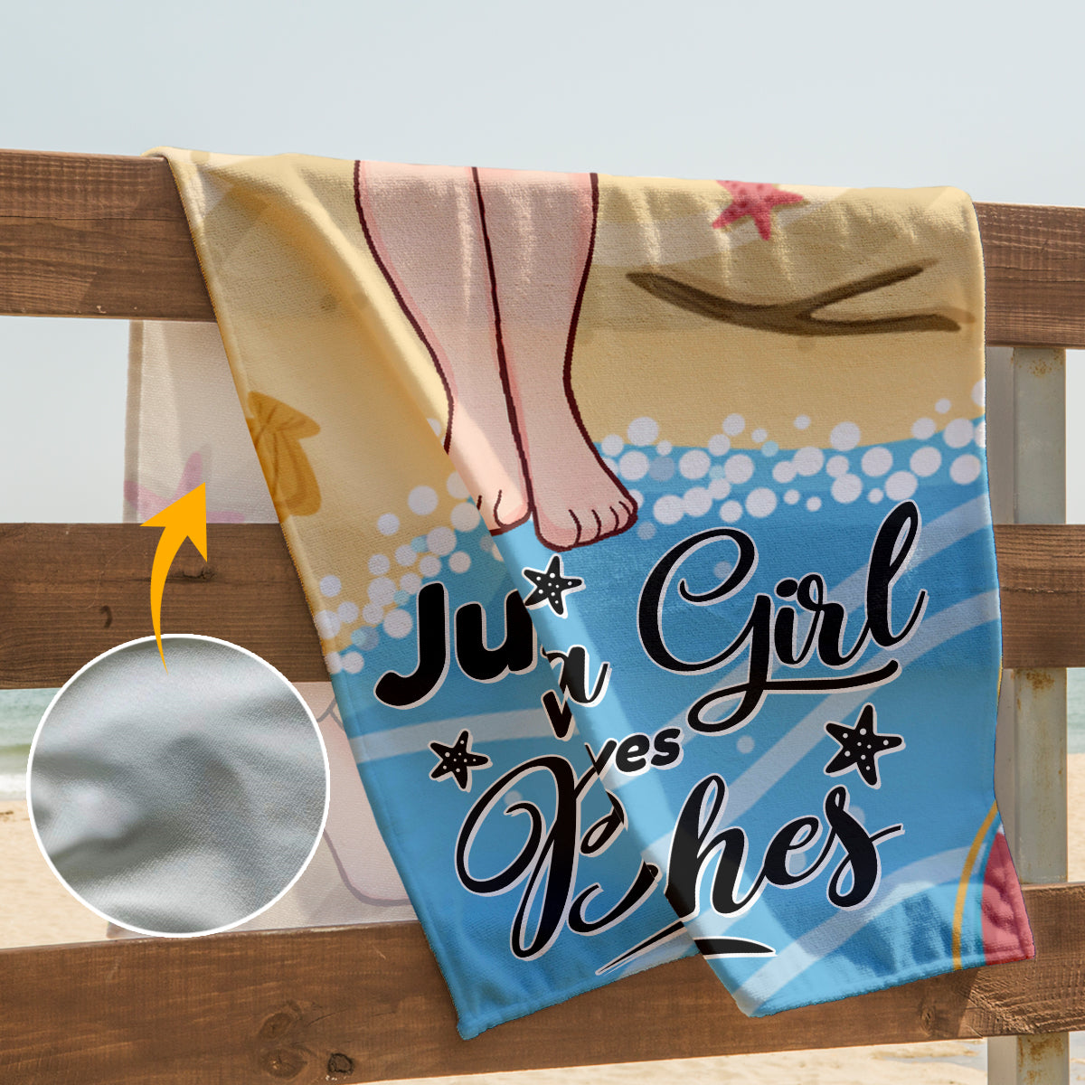 Salty Lil' Beach - Cadeau pour les amoureux de la mer : serviette de plage personnalisée pour une amie, une sœur, une petite amie, une épouse ou une maman. Idéale pour une amie, une sœur, une petite amie, une épouse ou une maman.
