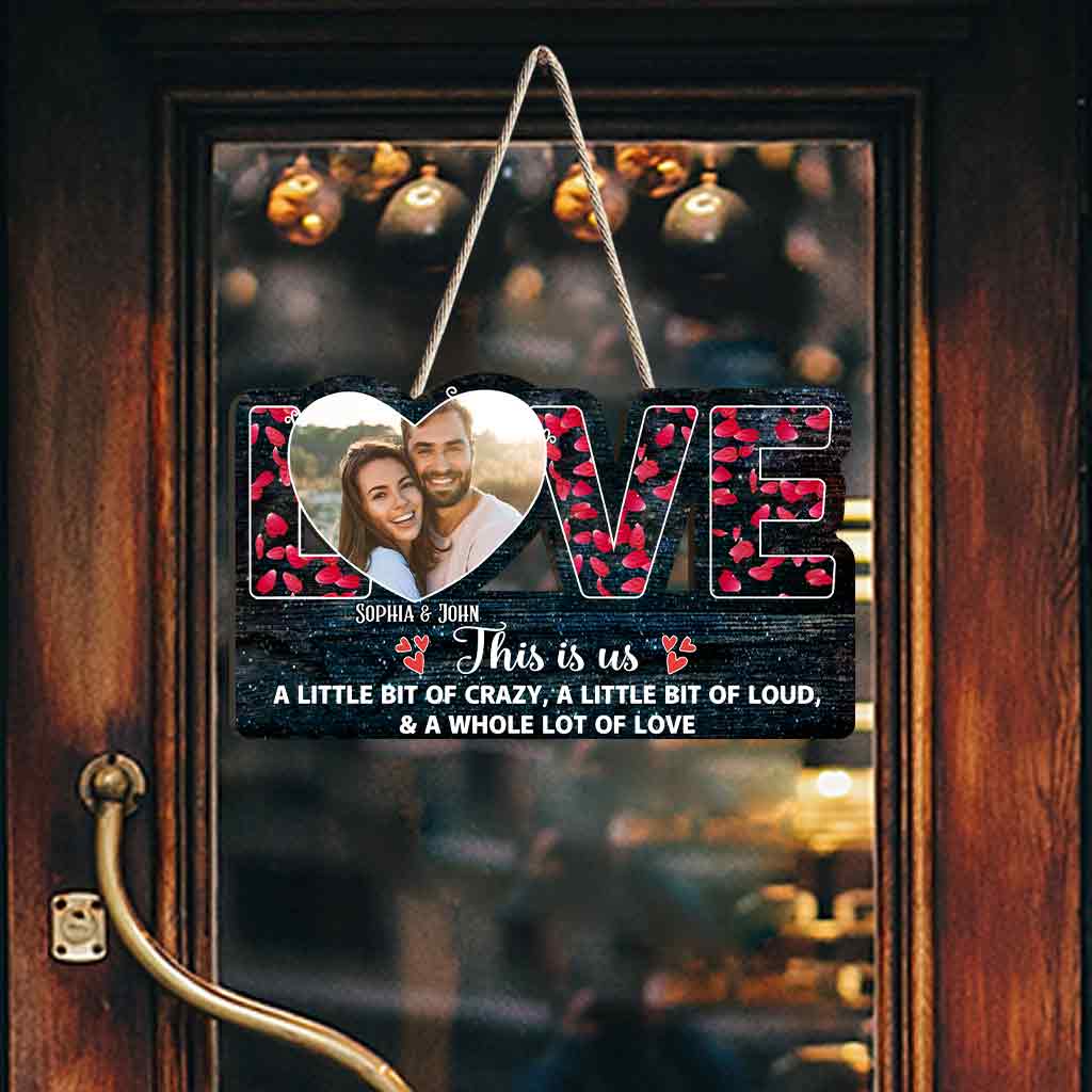 « This Is Us » - Cadeau pour couple (mari, femme, petit ami, petite amie) - Panneau en bois personnalisé