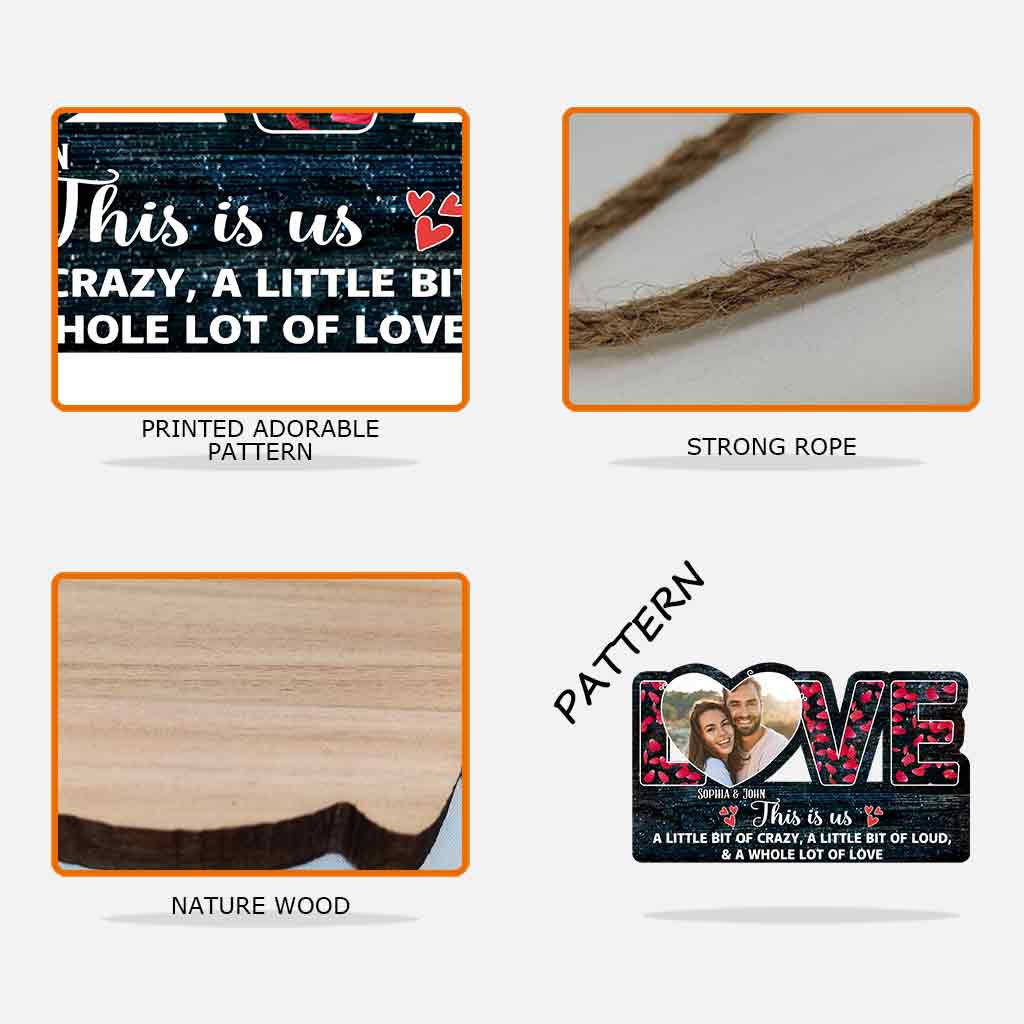 « This Is Us » - Cadeau pour couple (mari, femme, petit ami, petite amie) - Panneau en bois personnalisé