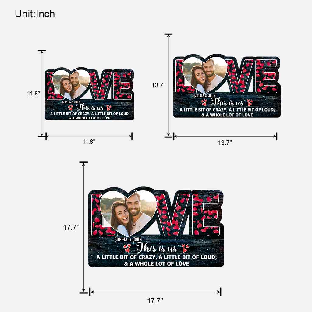 « This Is Us » - Cadeau pour couple (mari, femme, petit ami, petite amie) - Panneau en bois personnalisé