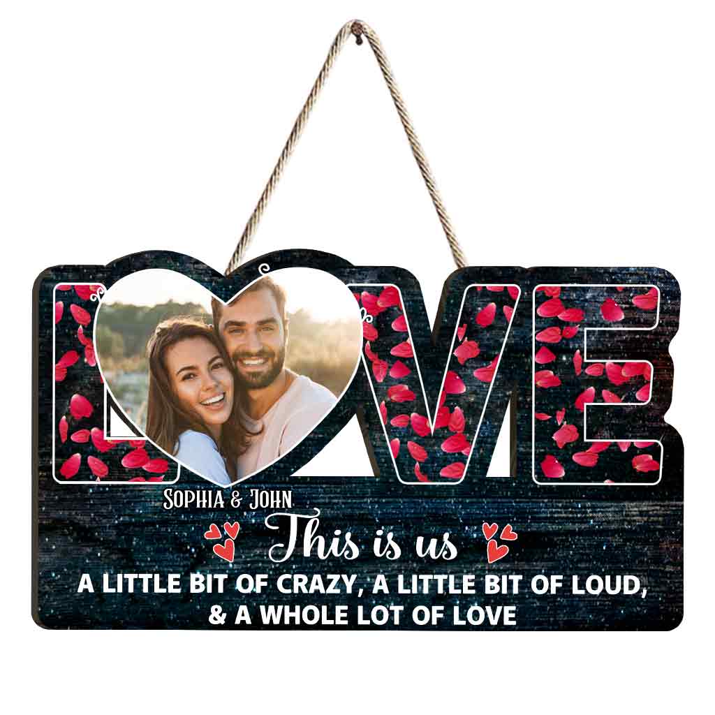 « This Is Us » - Cadeau pour couple (mari, femme, petit ami, petite amie) - Panneau en bois personnalisé