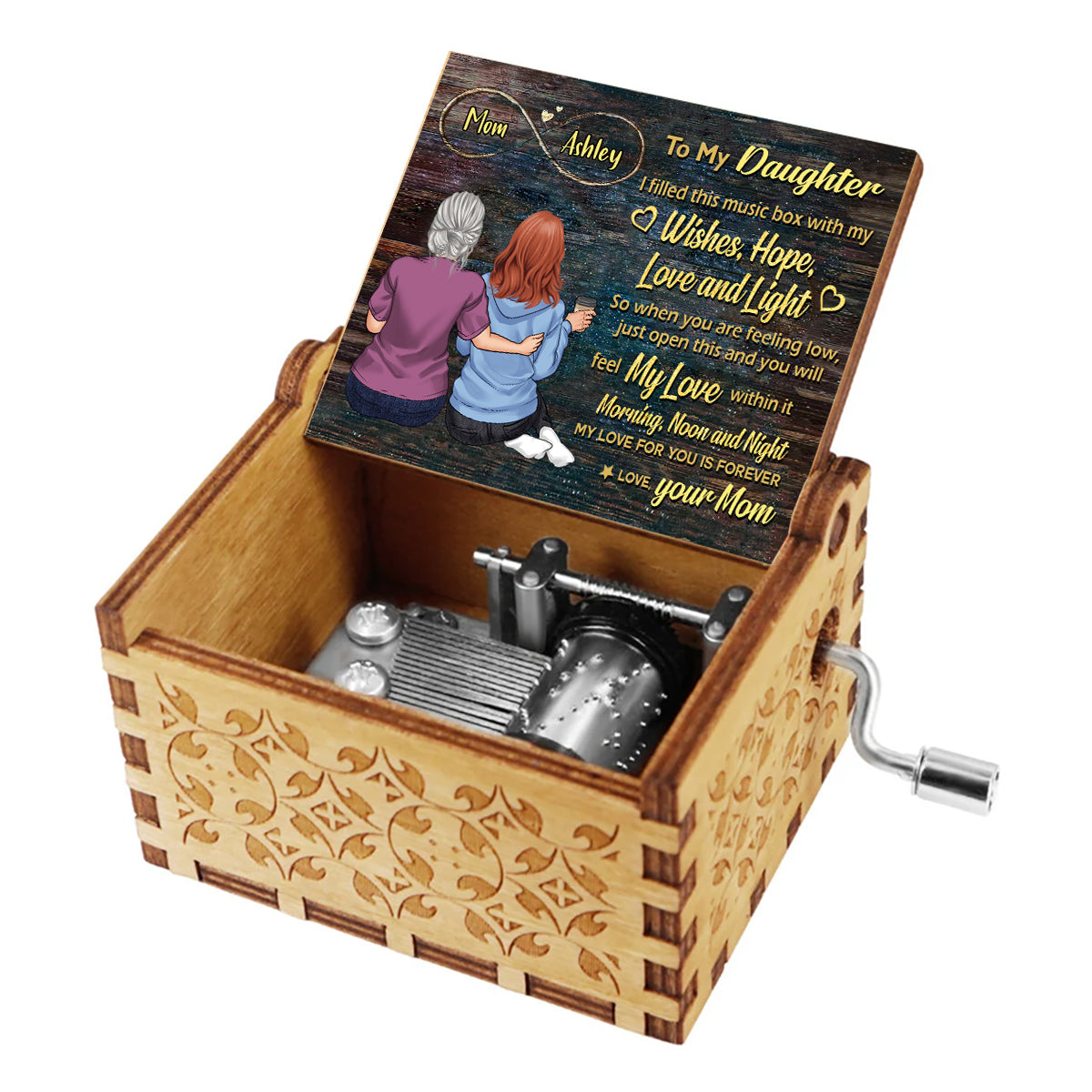 To My Mom - Personalized Mother's Day Mother Hand Crank Music Box
