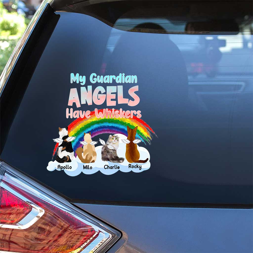 My Guardian Angels Have Whiskers - Personalized Cat Decal Full