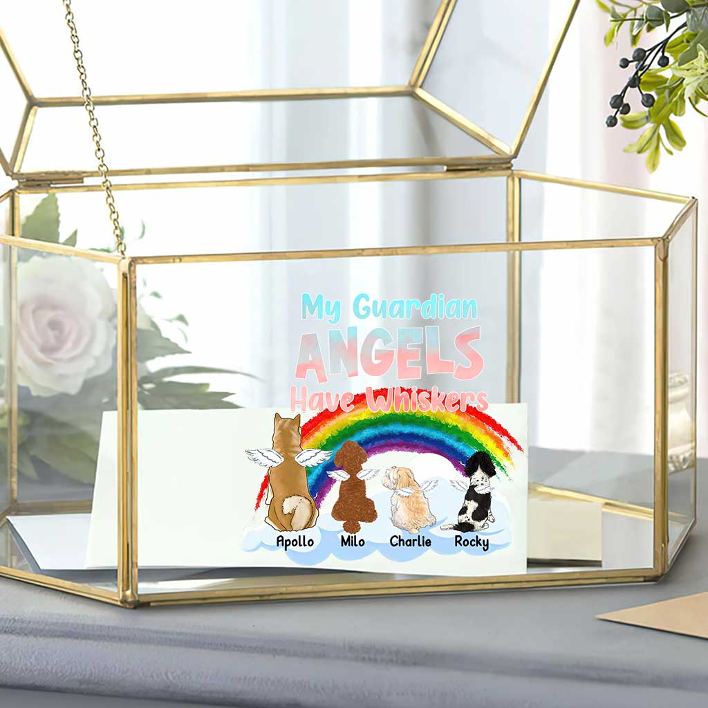 Mes anges gardiens ont des moustaches - Autocollant personnalisé pour chien