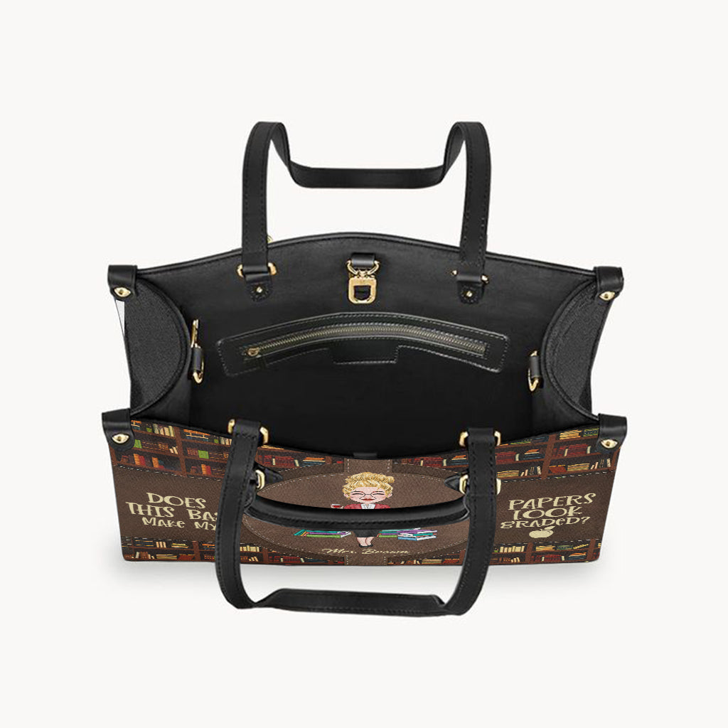 Ce sac donne-t-il l'impression que mes copies sont corrigées ? - Sac à main en cuir personnalisé pour enseignant