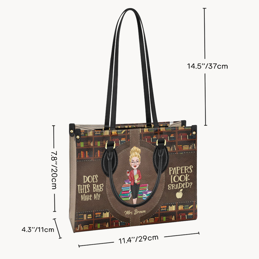 Ce sac donne-t-il l'impression que mes copies sont corrigées ? - Sac à main en cuir personnalisé pour enseignant