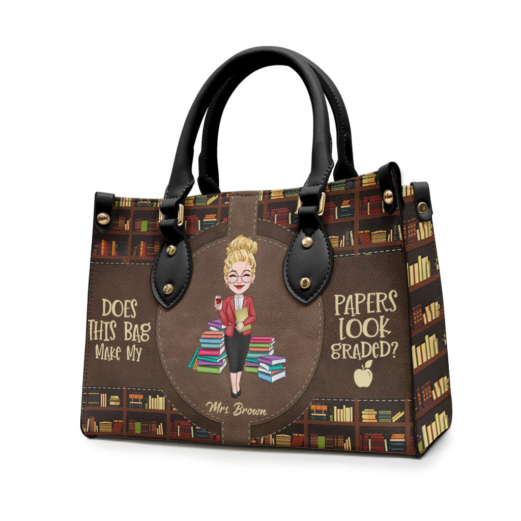Ce sac donne-t-il l'impression que mes copies sont corrigées ? - Sac à main en cuir personnalisé pour enseignant
