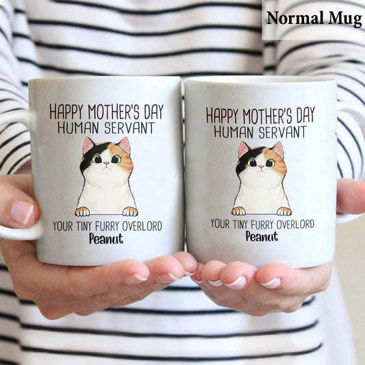 Serviteur humain - Mug chat personnalisé