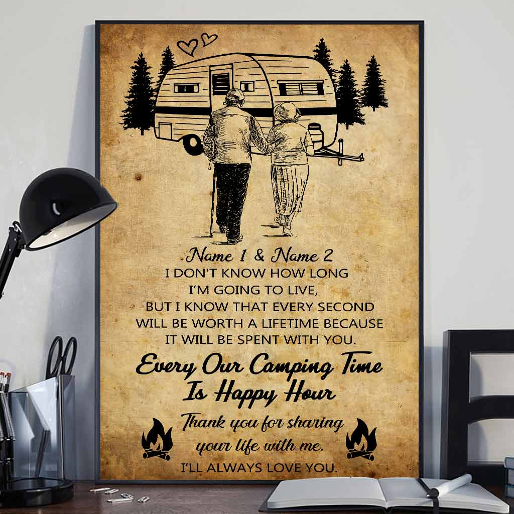 Merci d'avoir partagé votre vie - Affiche personnalisée de camping