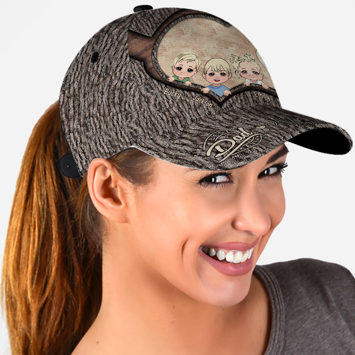 Chaque fois que vous touchez ce cœur - Cadeau pour papa, grand-mère, grand-père, maman, oncle, tante, frère, sœur - Casquette classique personnalisée