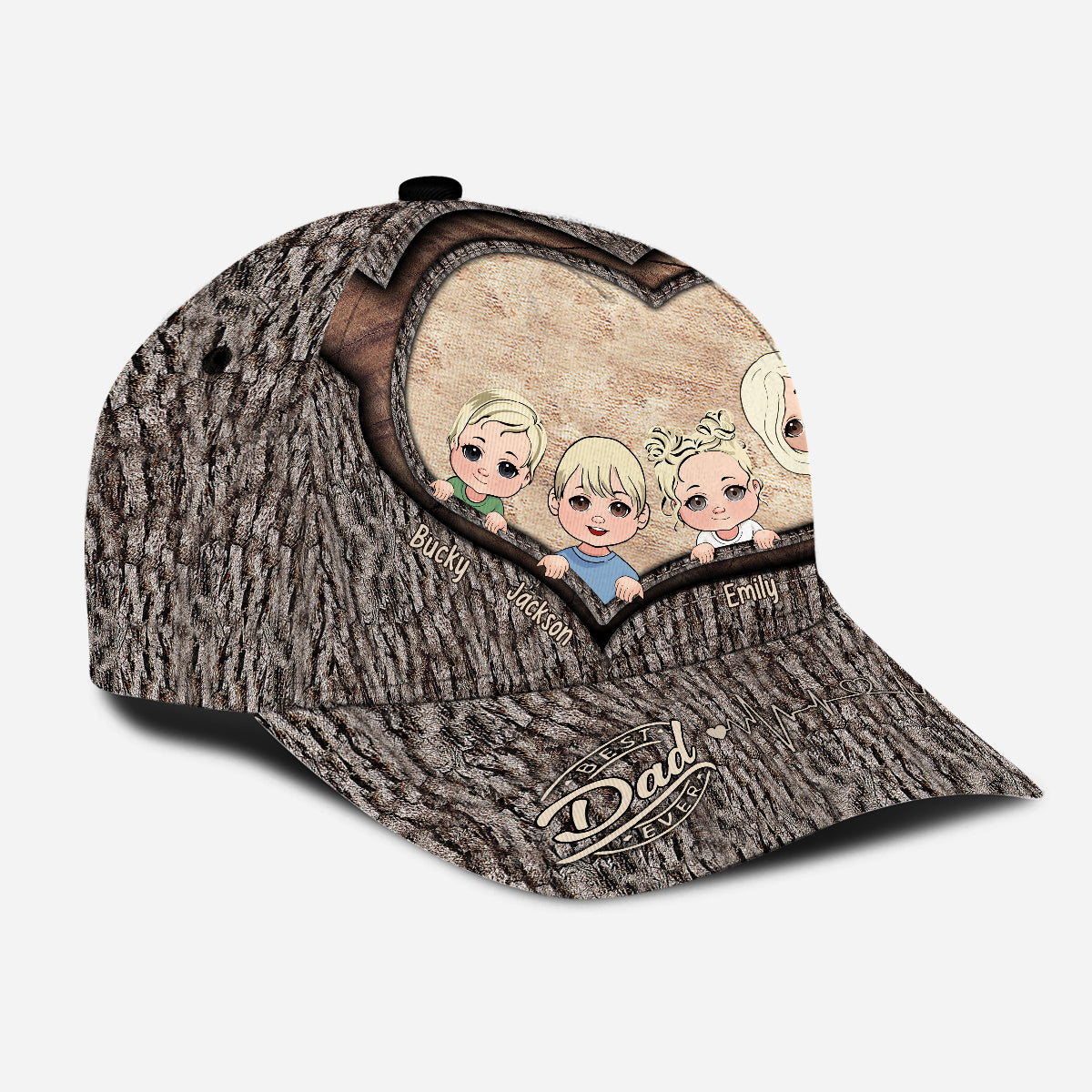 Chaque fois que vous touchez ce cœur - Cadeau pour papa, grand-mère, grand-père, maman, oncle, tante, frère, sœur - Casquette classique personnalisée