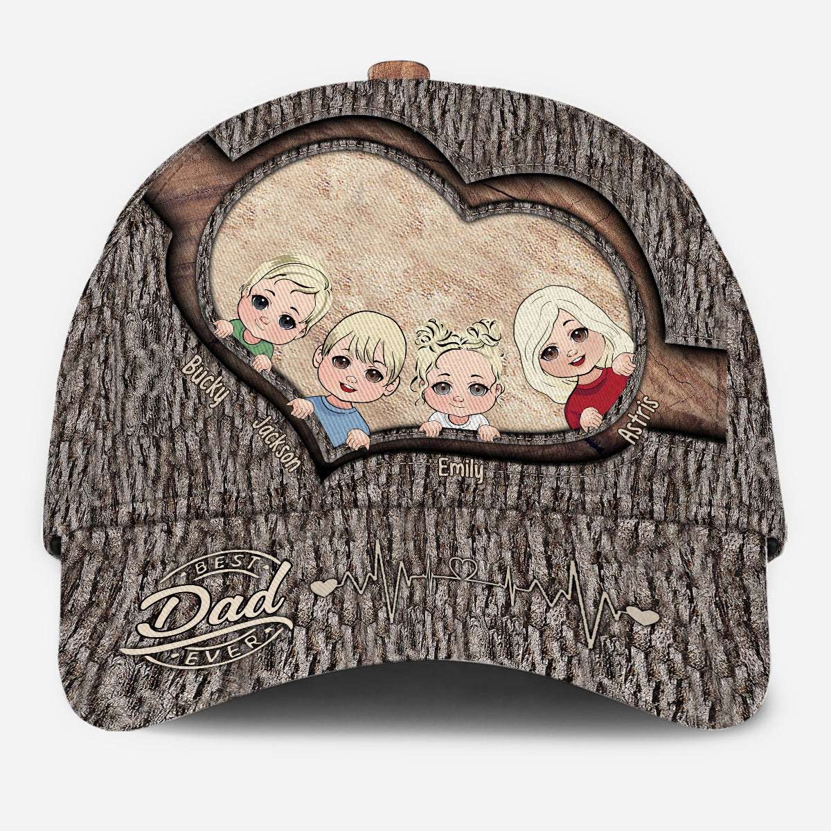 Chaque fois que vous touchez ce cœur - Cadeau pour papa, grand-mère, grand-père, maman, oncle, tante, frère, sœur - Casquette classique personnalisée