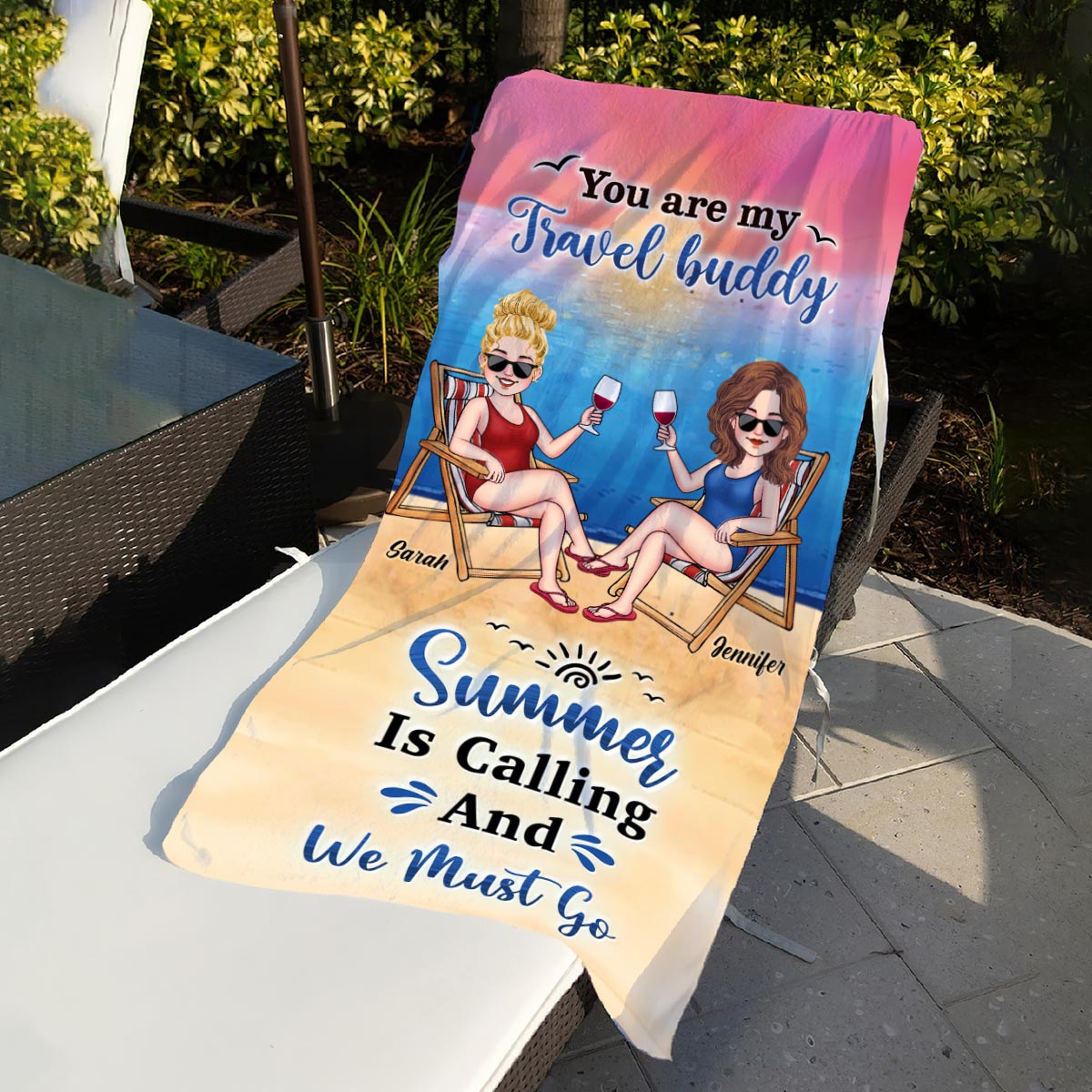 Profitez de la journée - Serviette de plage personnalisée pour les amoureux de la mer