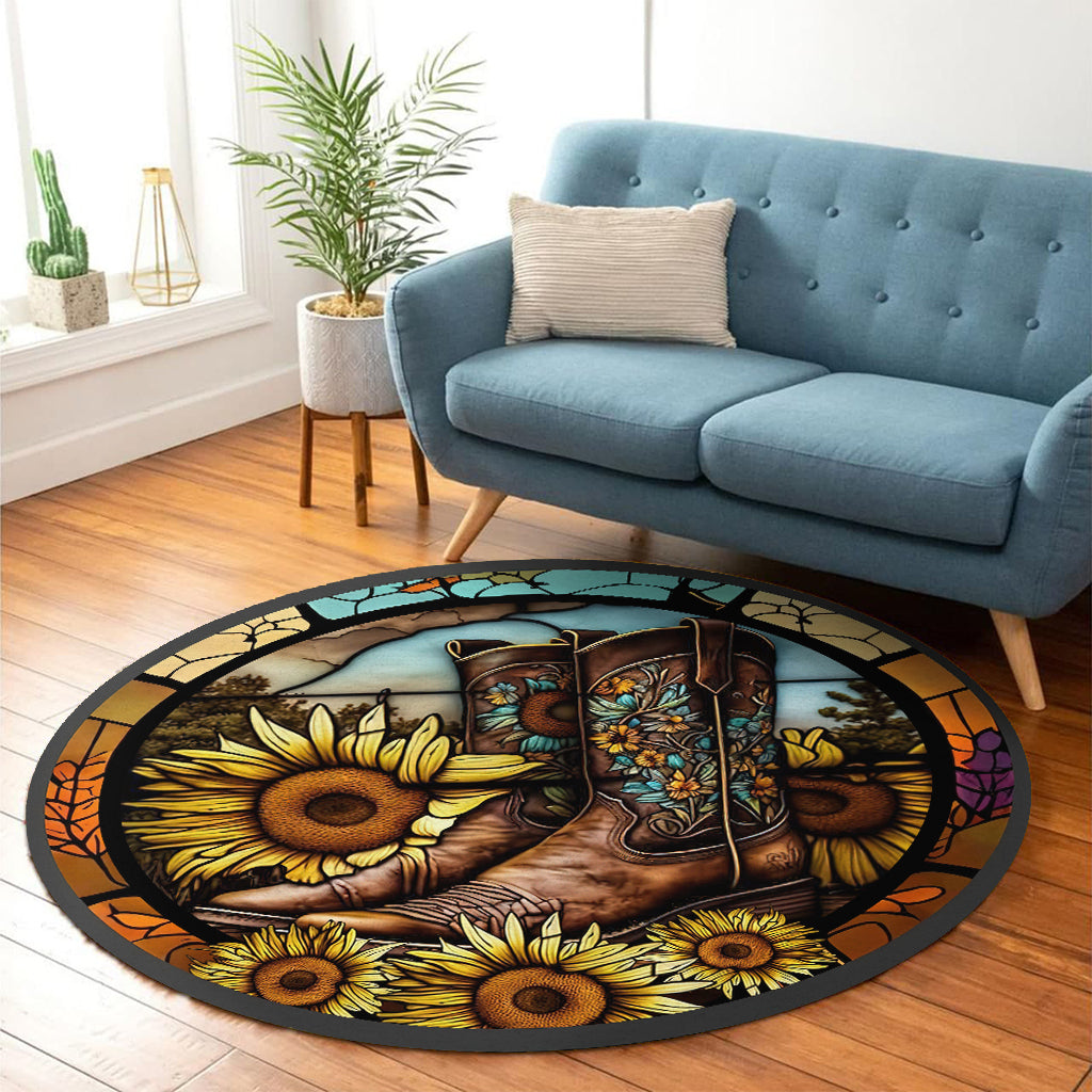 Bottes de campagne vintage, amoureux des chevaux, tapis rond à cheval