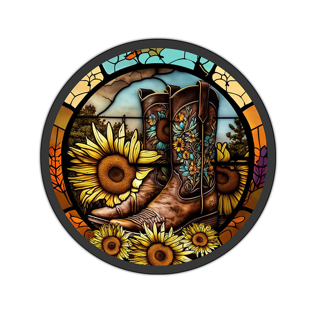 Bottes de campagne vintage, amoureux des chevaux, tapis rond à cheval