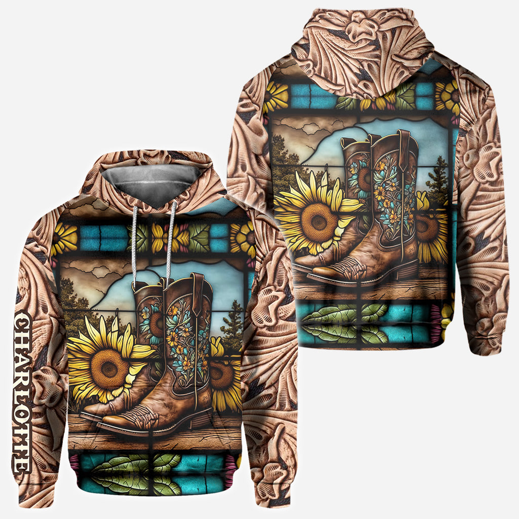 Bottes de campagne vintage pour les amoureux des chevaux - T-shirt personnalisé avec motif de cheval
