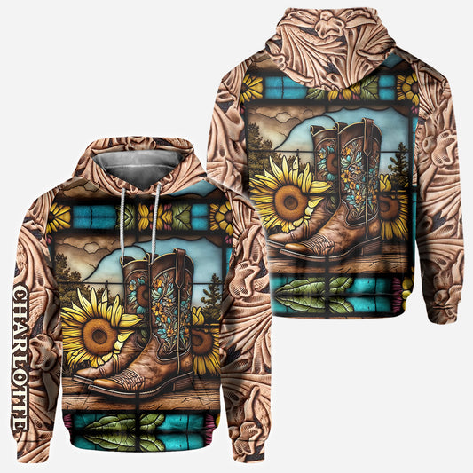 Bottes de campagne vintage pour les amoureux des chevaux - T-shirt personnalisé avec motif de cheval